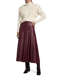 Camilla Rib-Knit Long-Sleeve Turtleneck Top