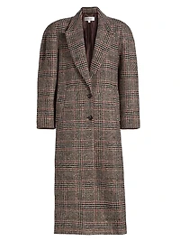 Jenkins Houndstooth Plaid Longline Coat