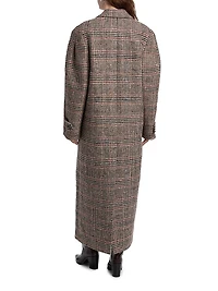 Jenkins Houndstooth Plaid Longline Coat