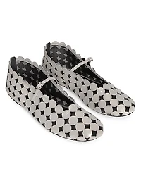 Bubbles Metallic Leather & Mesh Ballet Flats