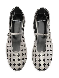 Bubbles Metallic Leather & Mesh Ballet Flats