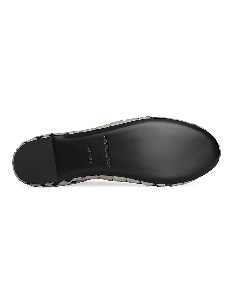 Bubbles Metallic Leather & Mesh Ballet Flats