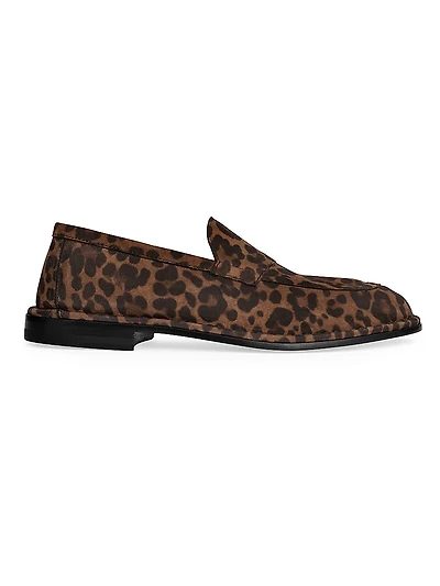 Noto Leopard Print Suede Loafers