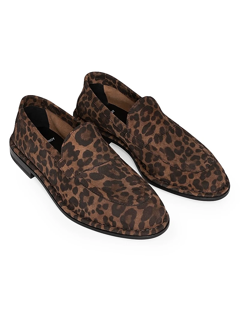 Noto Leopard Print Suede Loafers