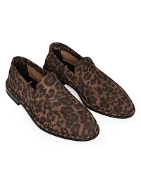 Noto Leopard Print Suede Loafers