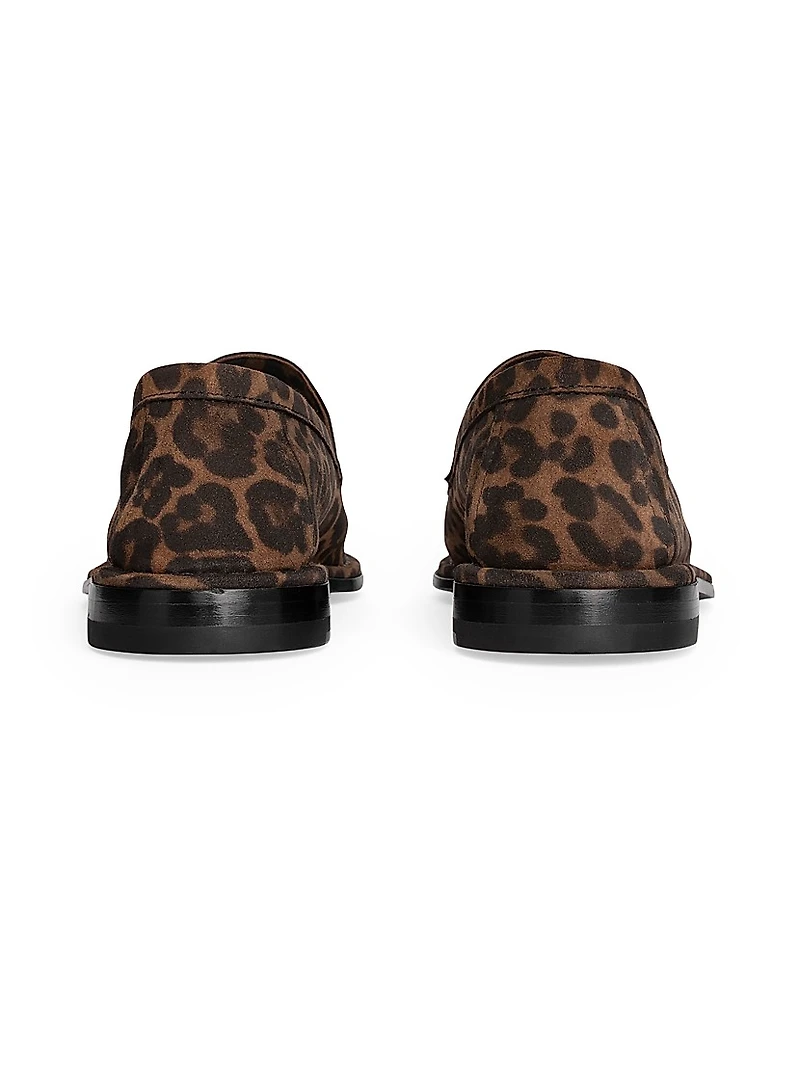 Noto Leopard Print Suede Loafers