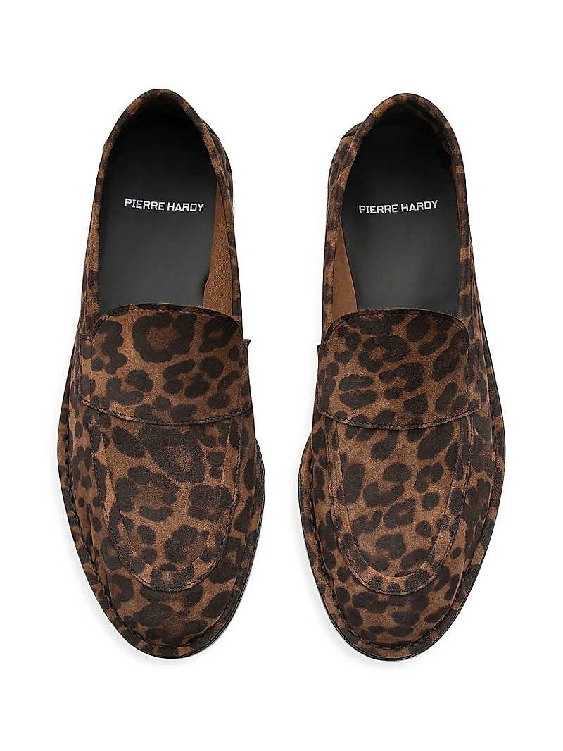 Noto Leopard Print Suede Loafers