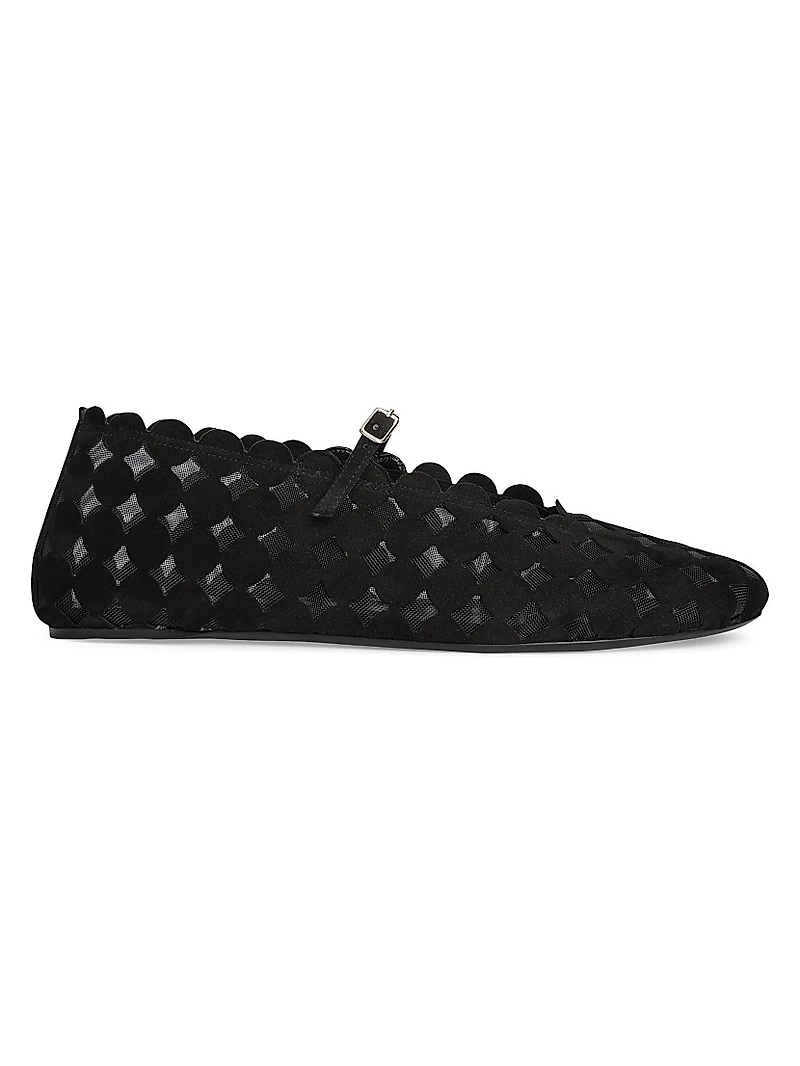 Bubble Suede Ballet Flats
