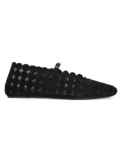 Bubble Suede Ballet Flats