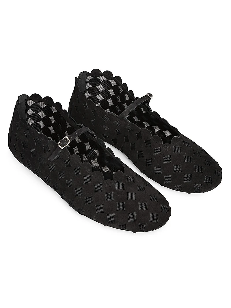 Bubble Suede Ballet Flats