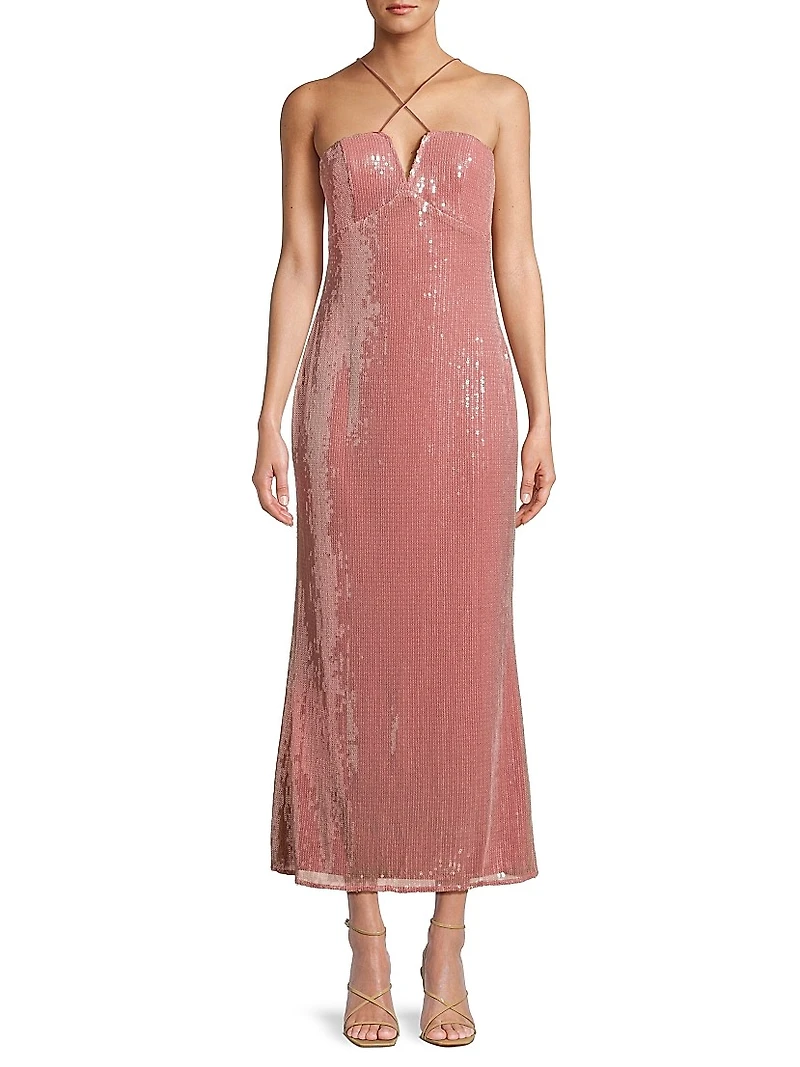 Zennia Sequined Midi-Dress