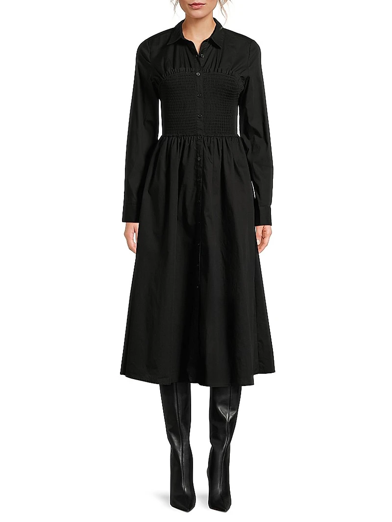 Ellery Shirred Midi-Dress