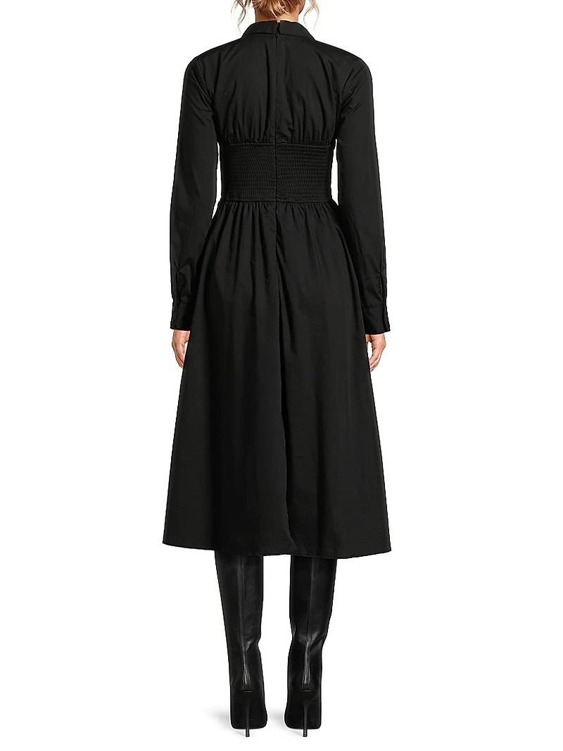 Ellery Shirred Midi-Dress