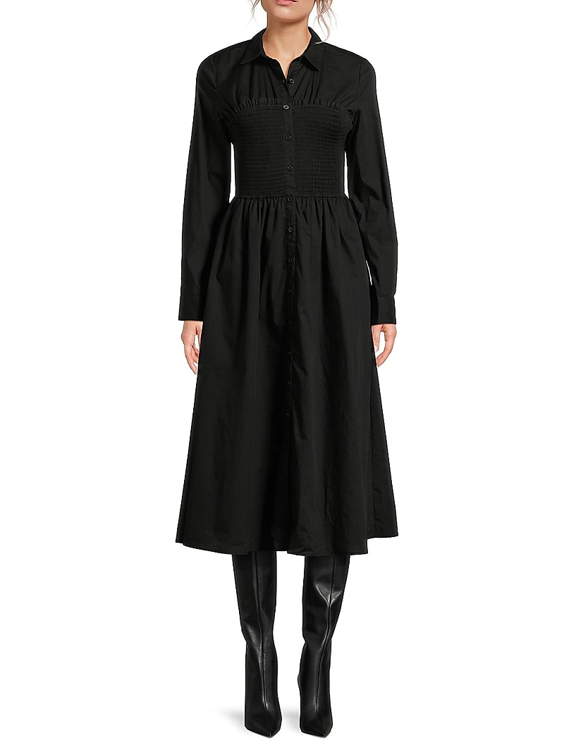 Ellery Shirred Midi-Dress
