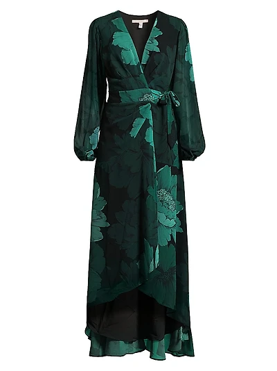 Bridge Floral Wrap Maxi Dress