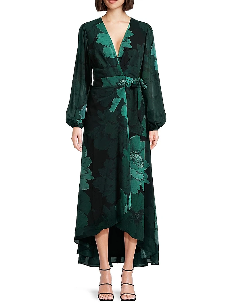 Bridge Floral Wrap Maxi Dress