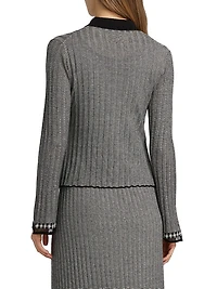 Striped Silk-Linen Cardigan