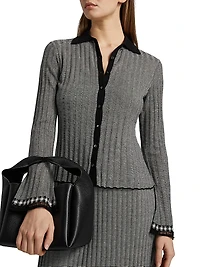 Striped Silk-Linen Cardigan