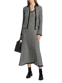 Striped Silk-Linen Cardigan