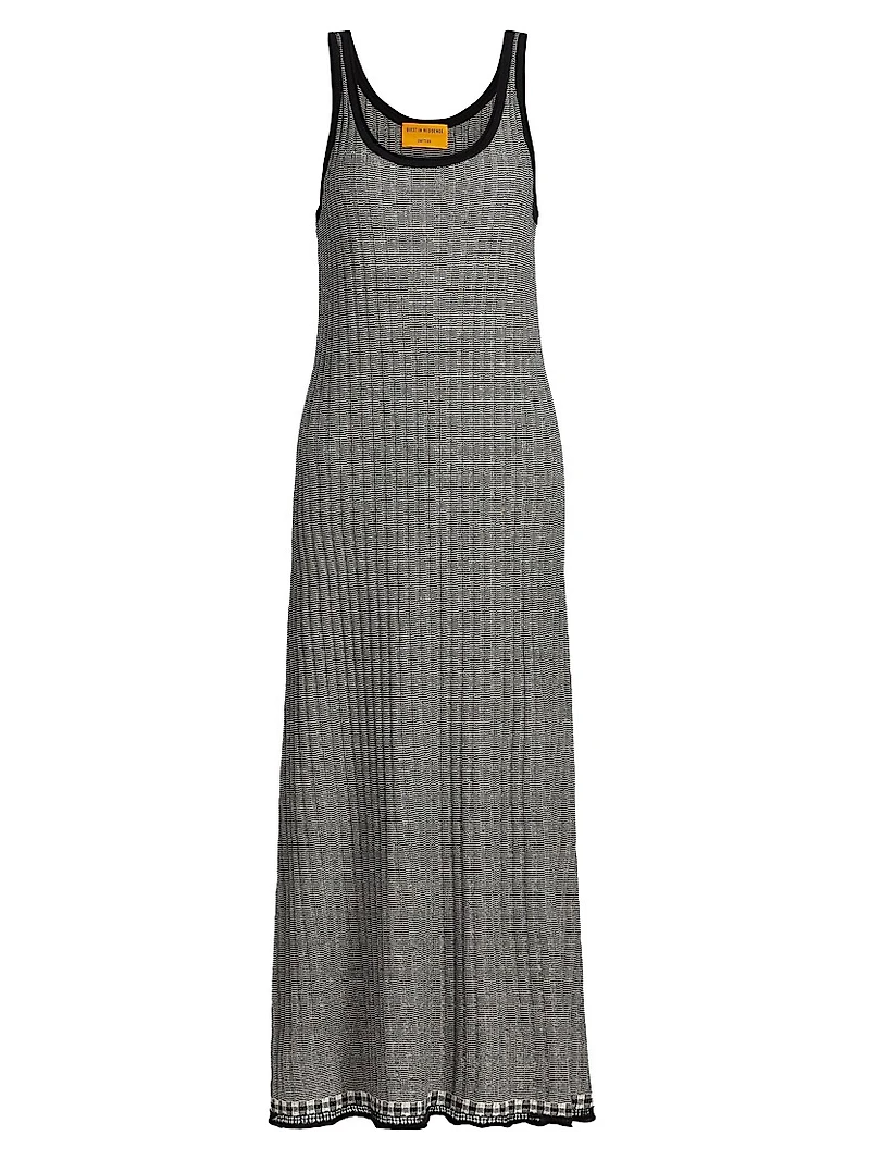 Fine Striped Silk-Linen Maxi Dress