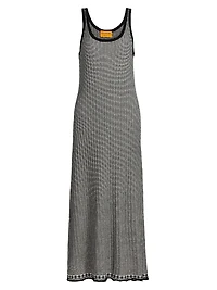 Fine Striped Silk-Linen Maxi Dress