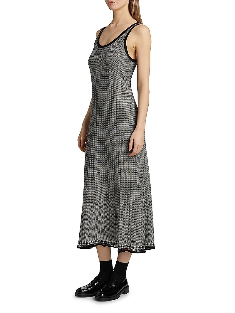 Fine Striped Silk-Linen Maxi Dress