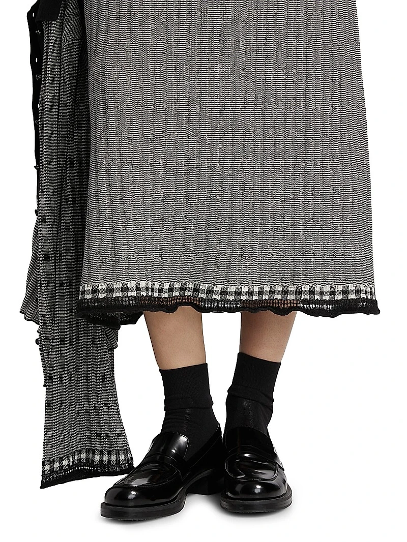 Fine Striped Silk-Linen Maxi Dress