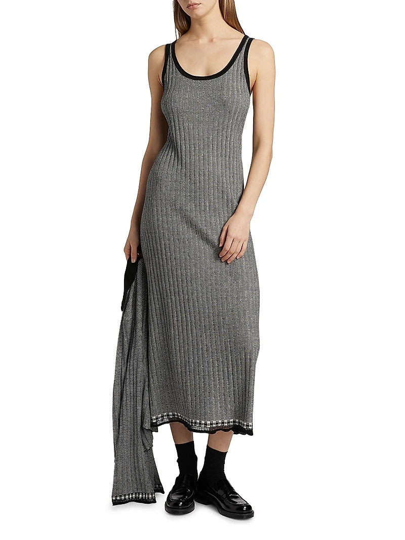 Fine Striped Silk-Linen Maxi Dress