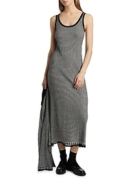 Fine Striped Silk-Linen Maxi Dress