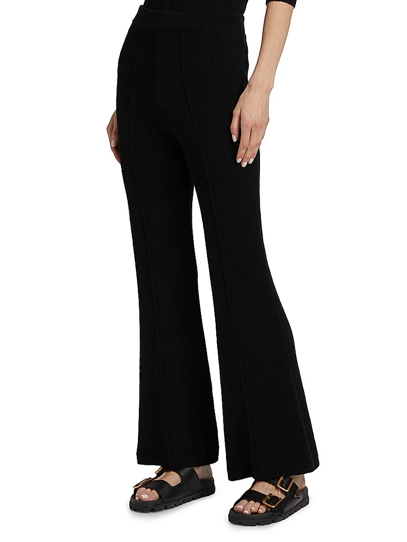Bouclé-Knit Flared Pants