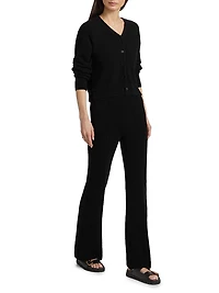 Bouclé-Knit Flared Pants