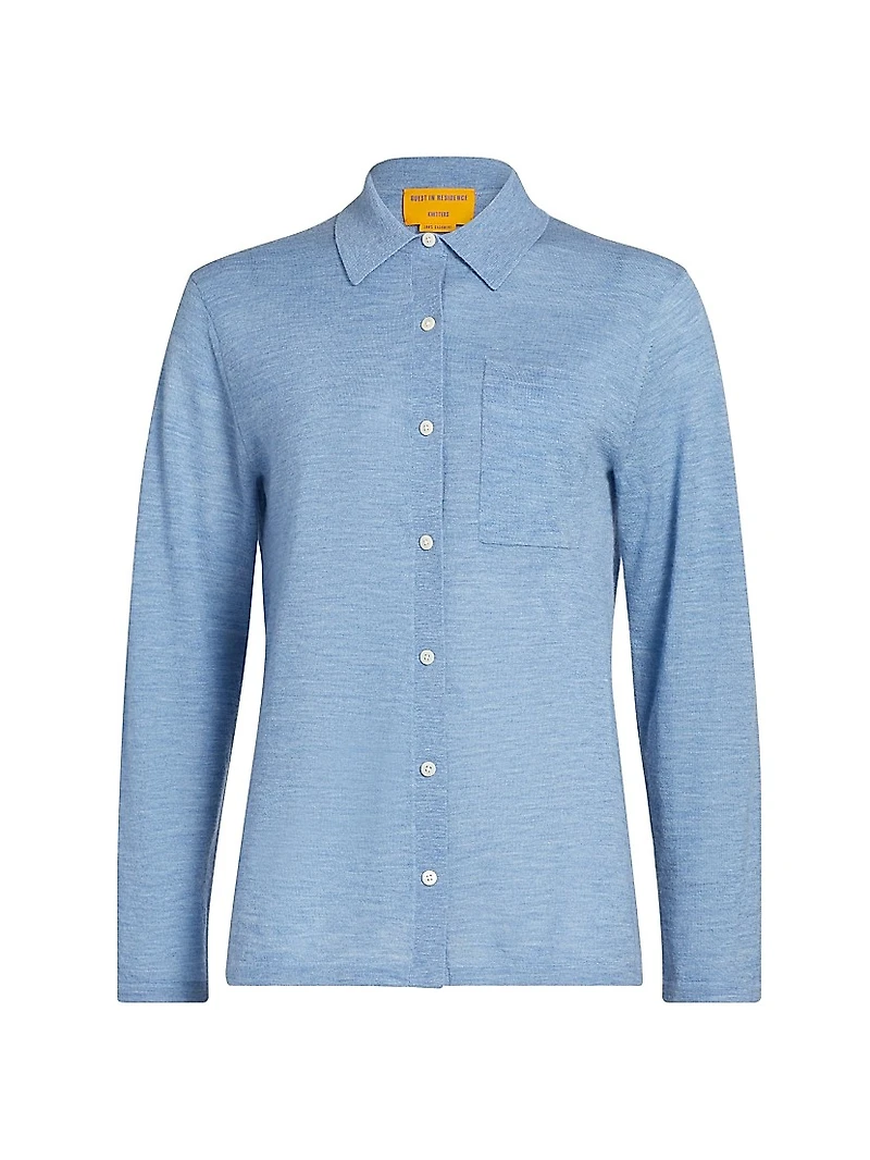 Showtime Cashmere Knit Button-Front Shirt