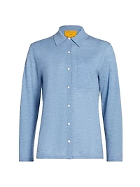 Showtime Cashmere Knit Button-Front Shirt