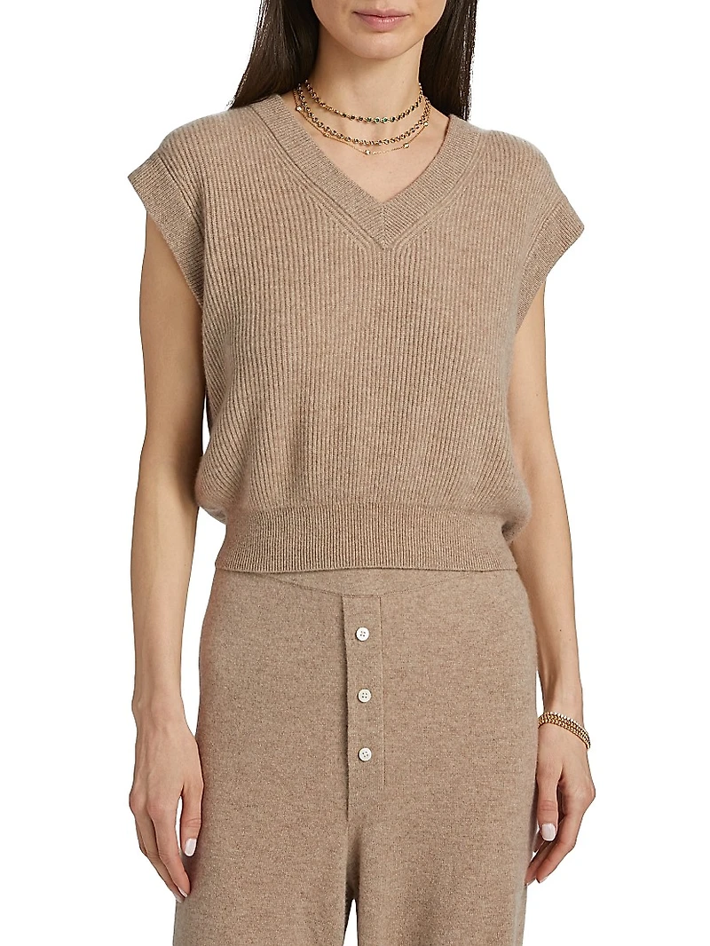 Rib-Knit Cashmere Vest