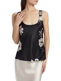 Andressa Floral Silk Satin Camisole
