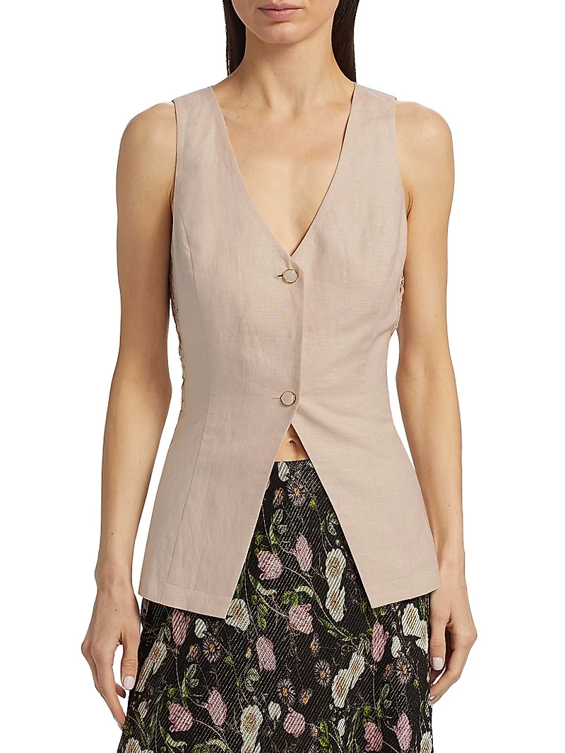 Sabella Linen-Cotton Vest