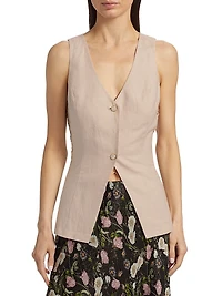 Sabella Linen-Cotton Vest