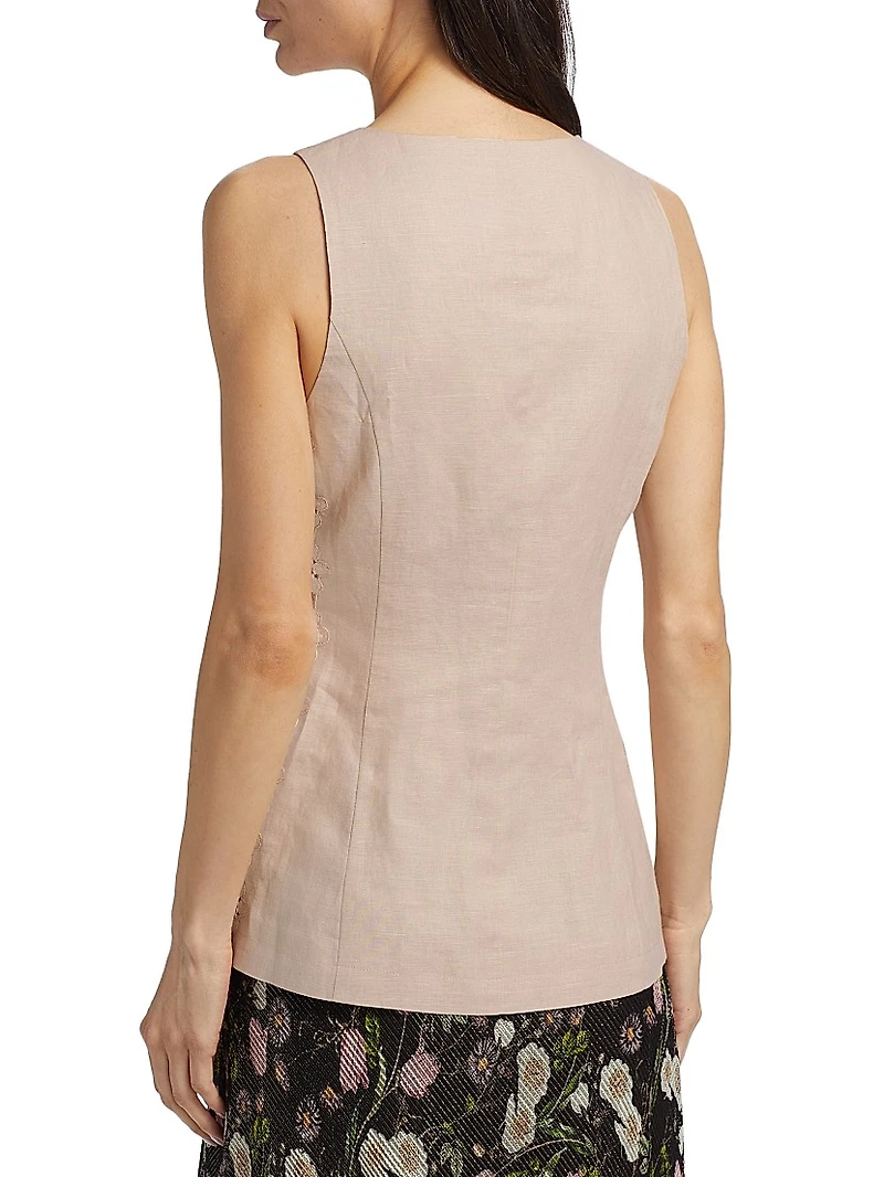 Sabella Linen-Cotton Vest