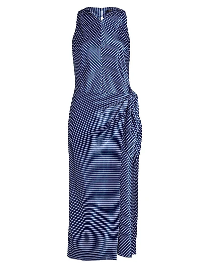 Cairo Satin Stripe Midi-Dress