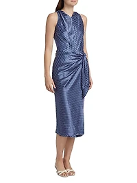 Cairo Satin Stripe Midi-Dress