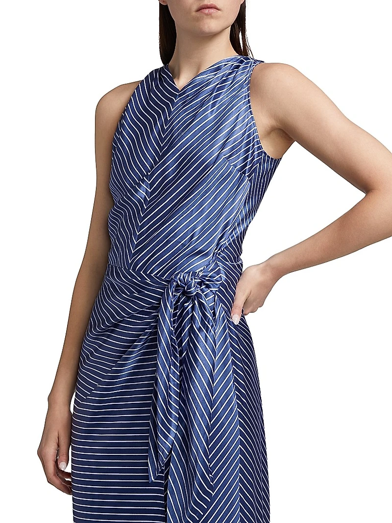 Cairo Satin Stripe Midi-Dress
