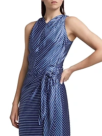 Cairo Satin Stripe Midi-Dress