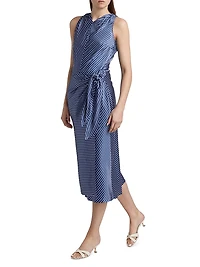 Cairo Satin Stripe Midi-Dress