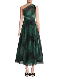 Philippa One-Shouler Tea-Length Gown