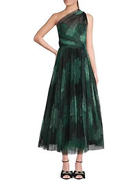 Philippa One-Shouler Tea-Length Gown