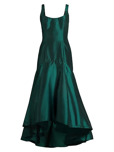Alaia Shantung Drop-Waist Gown