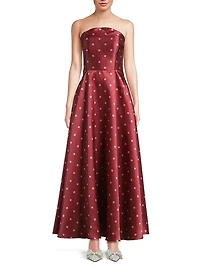 Victoria Polka Dot Strapless Gown