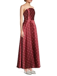 Victoria Polka Dot Strapless Gown