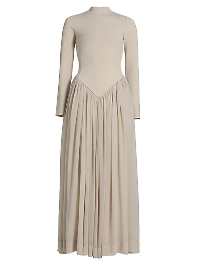 Speck Knit Long-Sleeve Maxi Dress