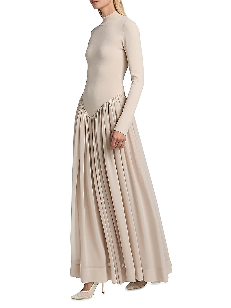 Speck Knit Long-Sleeve Maxi Dress